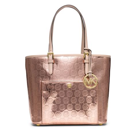 michael kors rose gold purse macy& 39|Michael Kors gold handbag sale.